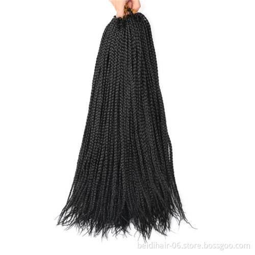 Medium Crochet Box Braids 3X Prelooped Synthetic Hair 14inch 18inch Protective Style Quick Easy Crochet 22 Strands per Pack